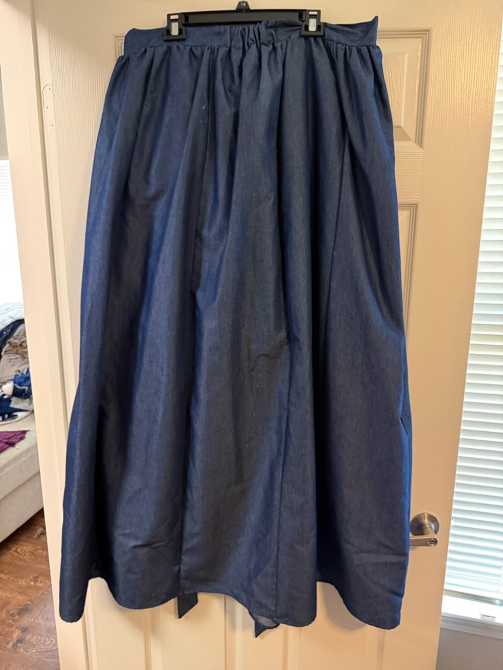 Classic Navy A-Line Full Midi Skirt